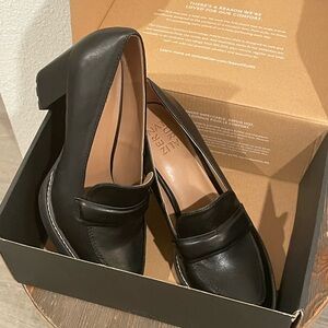 Luxurious DSW Naturalizer Dabney Pump Black Platform Chunky Loafer  Square Toe